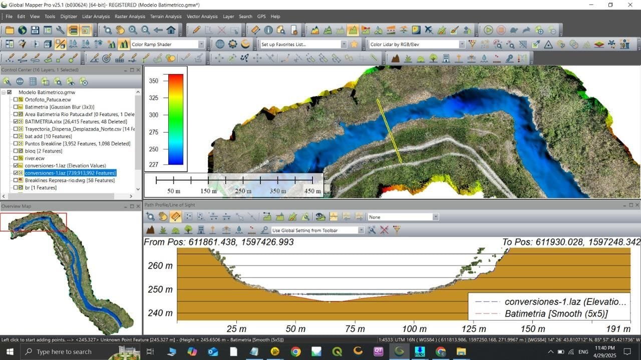 Bathymetric Data in Global Mapper